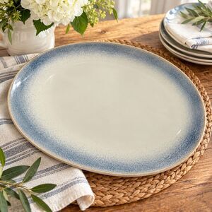 Martha Stewart Perry Street 14" Serving Platter Blue Reactive Glaze Stoneware